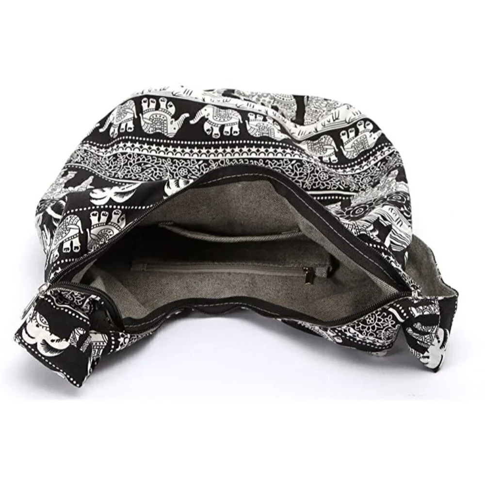 𝅺🆕 Hobo Fashion canvas Shoulder Bag Hippie Crossbody Bohemian Animal Print NWT